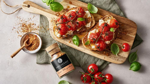 Rezept Bruschetta-Burrata-Brot mit gebackenen Tomaten