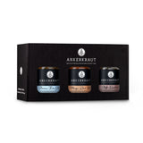 Best-Of-Gewuerzbox von Ankerkraut im schwarzen Karton mit Sichtfenster.