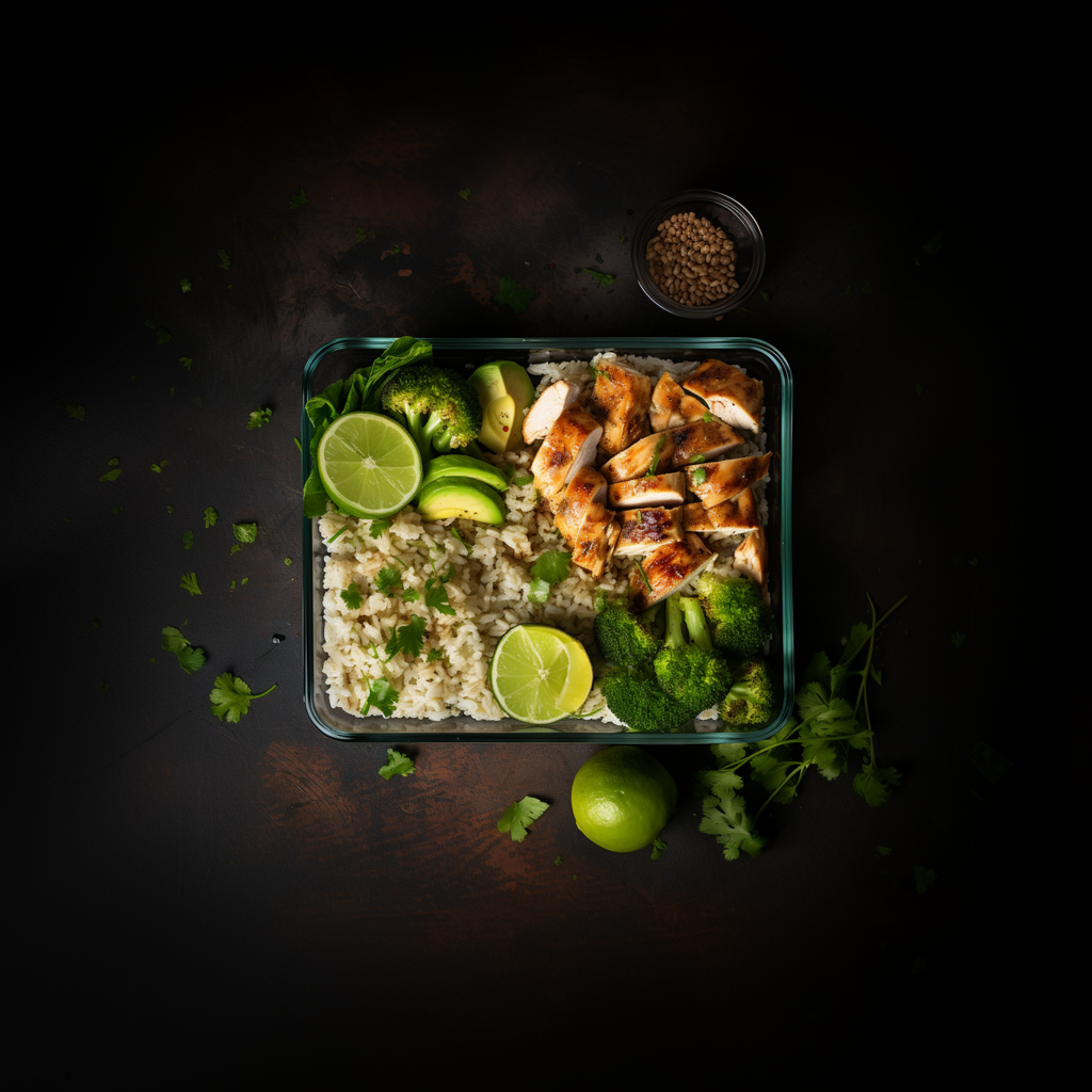 Meal Prep HähnchenBrokkoliPfanne mit Reis & Avocado & Ankerkraut