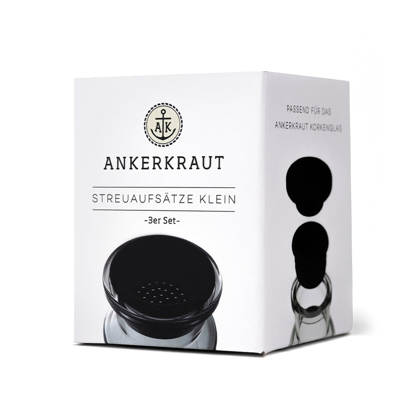 Korkenglas Streuaufsatz, 3er-Set kleine Lochgröße