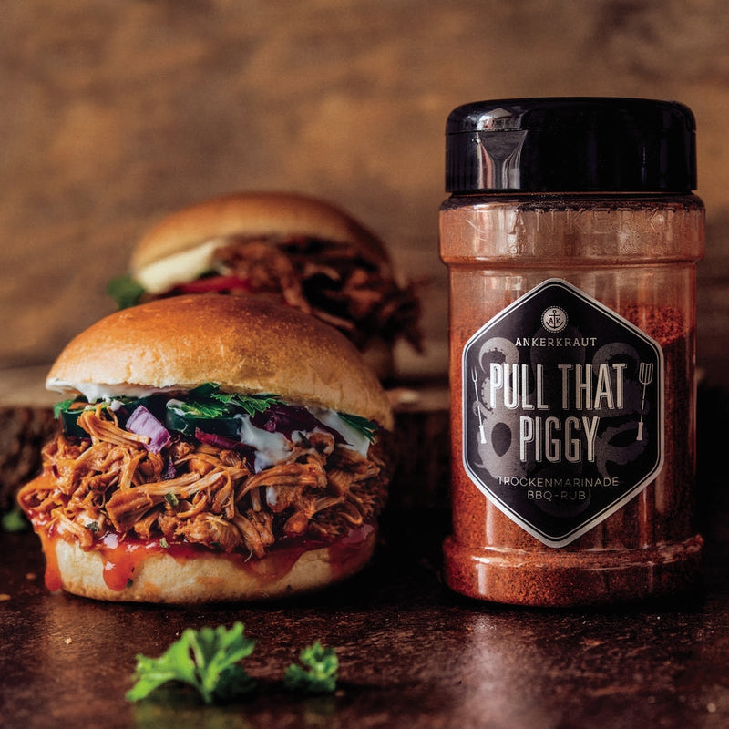 Pull That Piggy neben Pulled Pork Burger