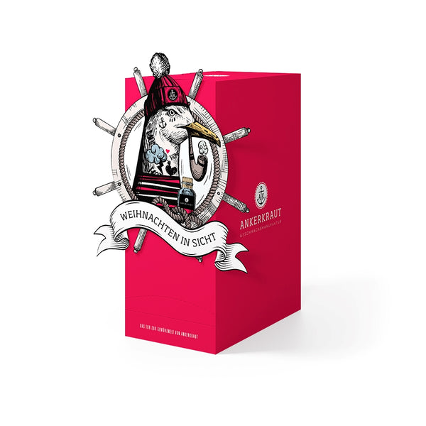 Kochen Adventskalender vor weißem Hintergrund