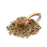 9 Pfeffer Symphonie von Ankerkraut als Häufchen auf einem Gewürzlöffel.