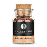 Avocado Gewürz von Ankerkraut im Korkenglas auf weißem Hintergrund.