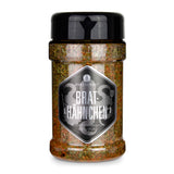 Ankerkraut Brathähnchen Gewürz im Gewürzstreuer vor weißem Hintergrund.