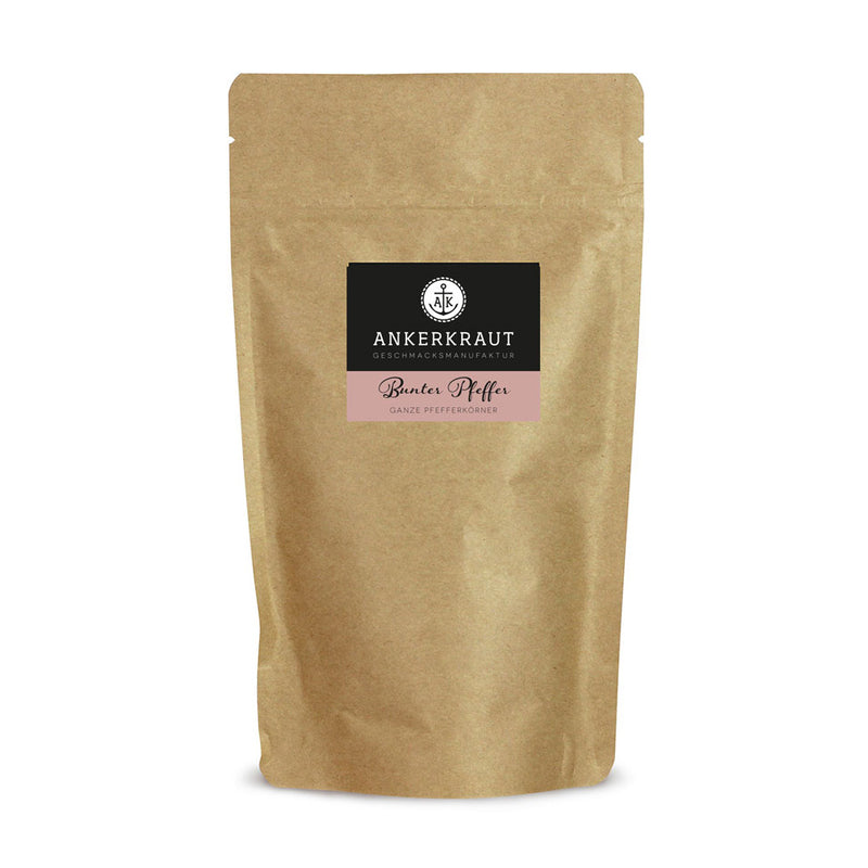 Bunter Pfeffer im großen Nachfüllbeutel zum wieder verschließen.