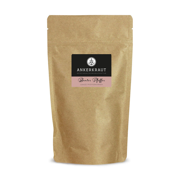 Bunter Pfeffer im großen Nachfüllbeutel zum wieder verschließen.