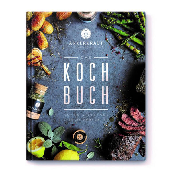 Cover-Ansicht der Ankerkraut Kochbuchs mit Korkengläsern und Lebensmitteln darauf.
