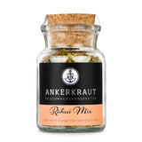 Rührei Mix von Ankerkraut im Korkenglas auf weißem Hintergrund.