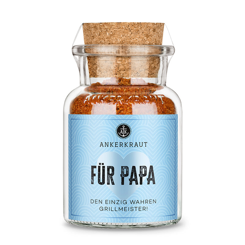 Für Papa von Ankerkraut im Korkenglas auf weißem Hintergrund.