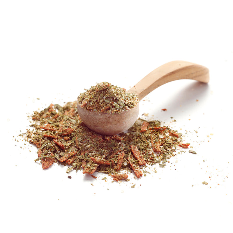 Kartoffelpüree Gewürz von Ankerkraut als Häufchen auf einem Gewürzlöffel.