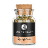 Kartoffelsalat Gewürz von Ankerkraut im Korkenglas auf weißem Hintergrund.