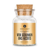 Nichts Geschenk-Glas von Ankerkraut im Korkenglas auf weißem Hintergrund.