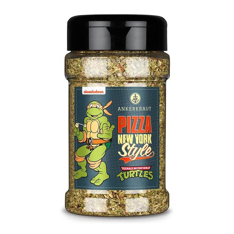 Ninja Turtles Pizza Michelangelo von Ankerkraut im Gewürzstreuer vor weißem Hintergrund.