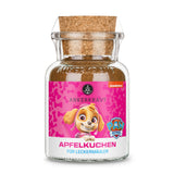 Paw Patrol Apfelkuchen von Ankerkraut im Korkenglas auf weißem Hintergrund.