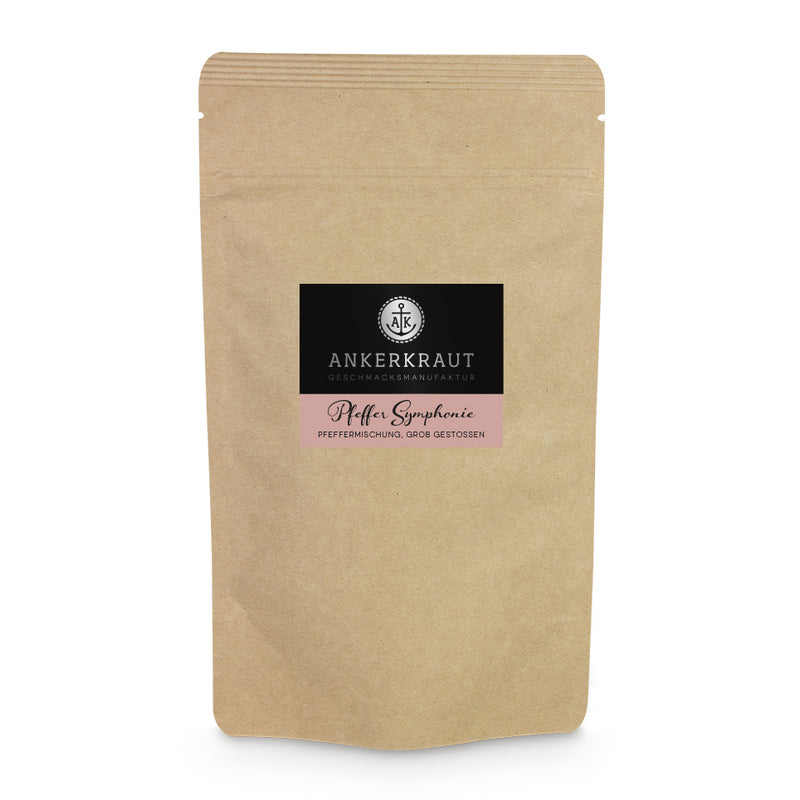 Ankerkraut Pfeffer Symphonie im praktischen kleinen Nachfüllbeutel zum wieder verschließen.