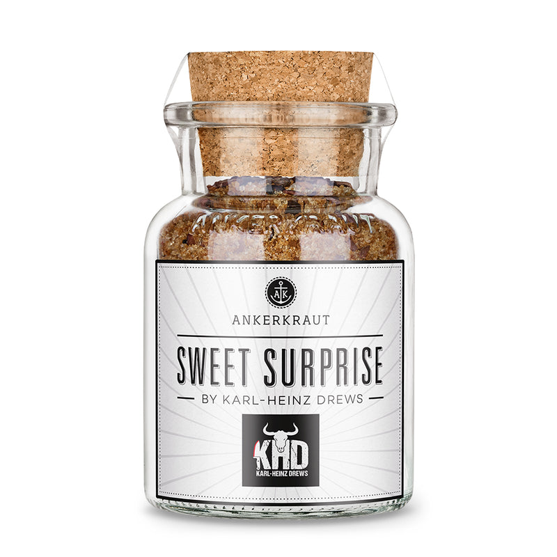 Sweet Surprise von Ankerkraut im Korkenglas auf weißem Hintergrund.