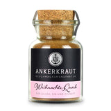 Weihnachtsquark von Ankerkraut im Korkenglas auf weißem Hintergrund.