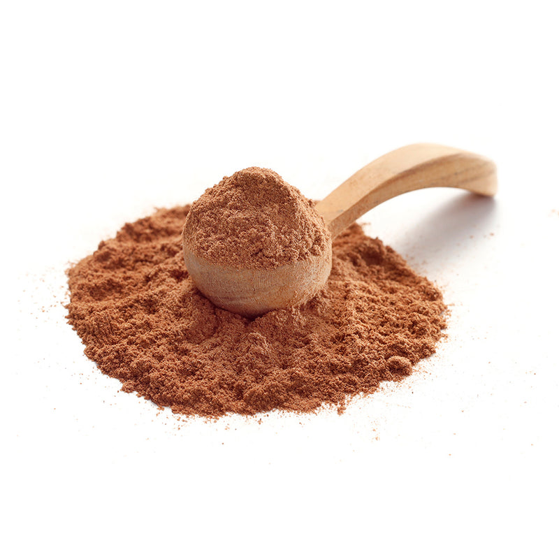 Zimt gemahlen von Ankerkraut als Häufchen auf einem Gewürzlöffel.